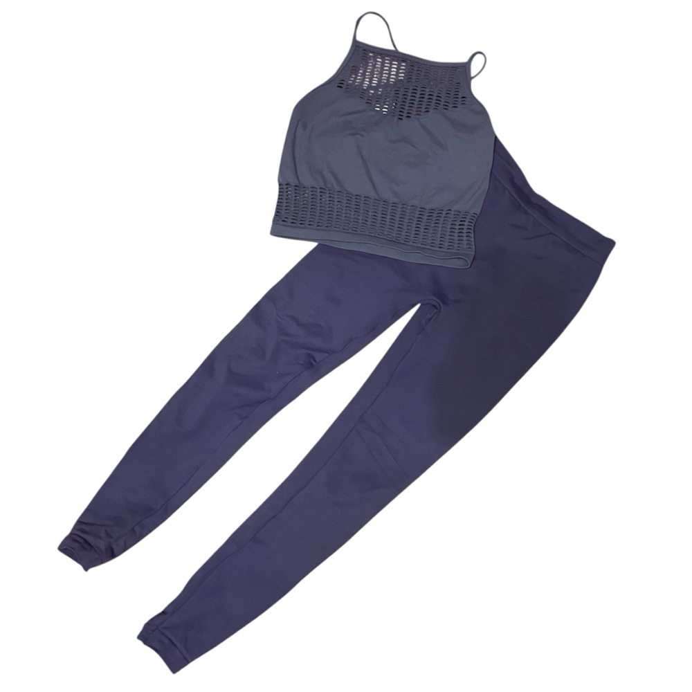 Blue Summer Bundle | Open Knit Tank + High-Waist Leggings